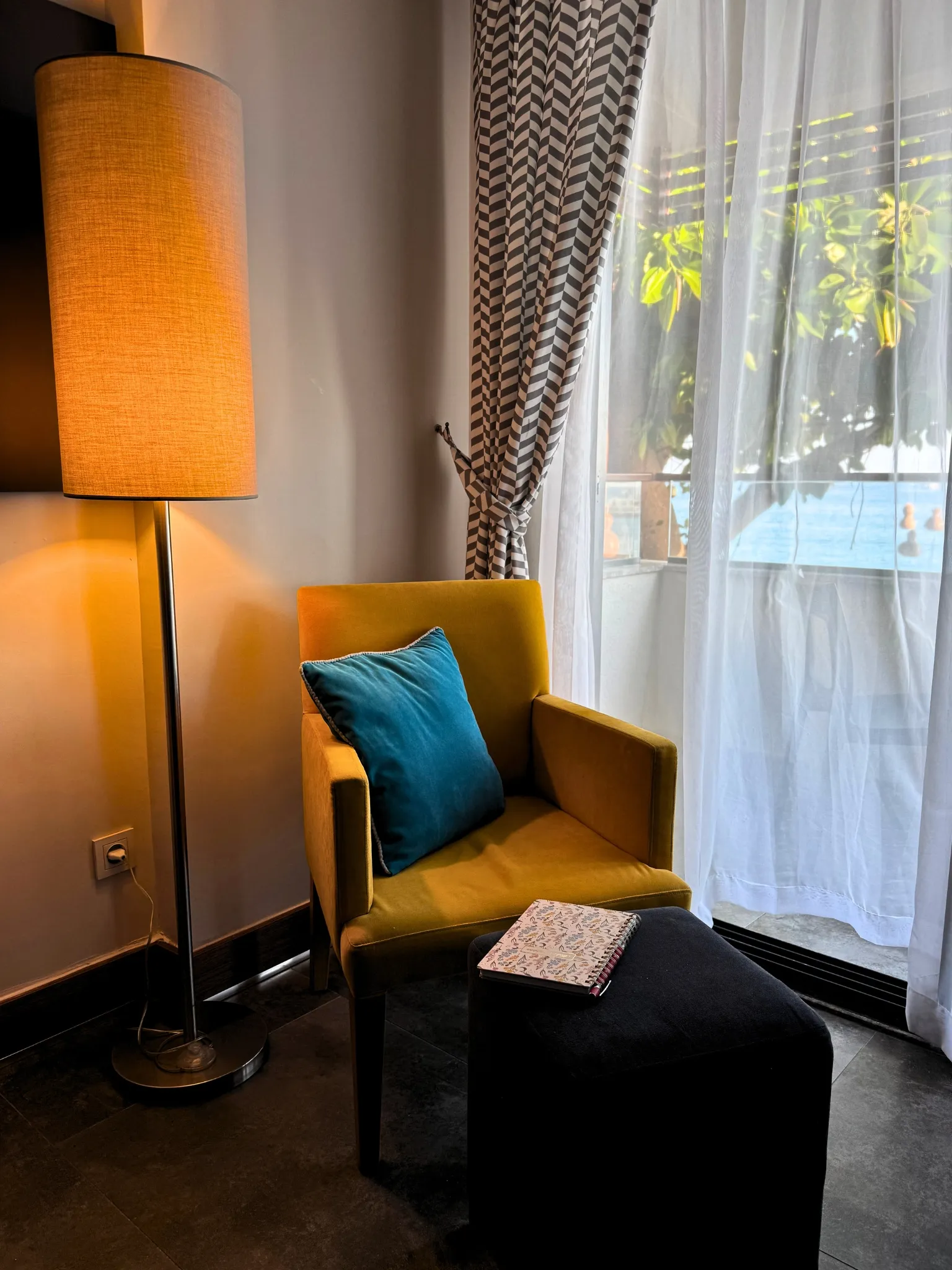 Travel photograph — hotel room lounge chair